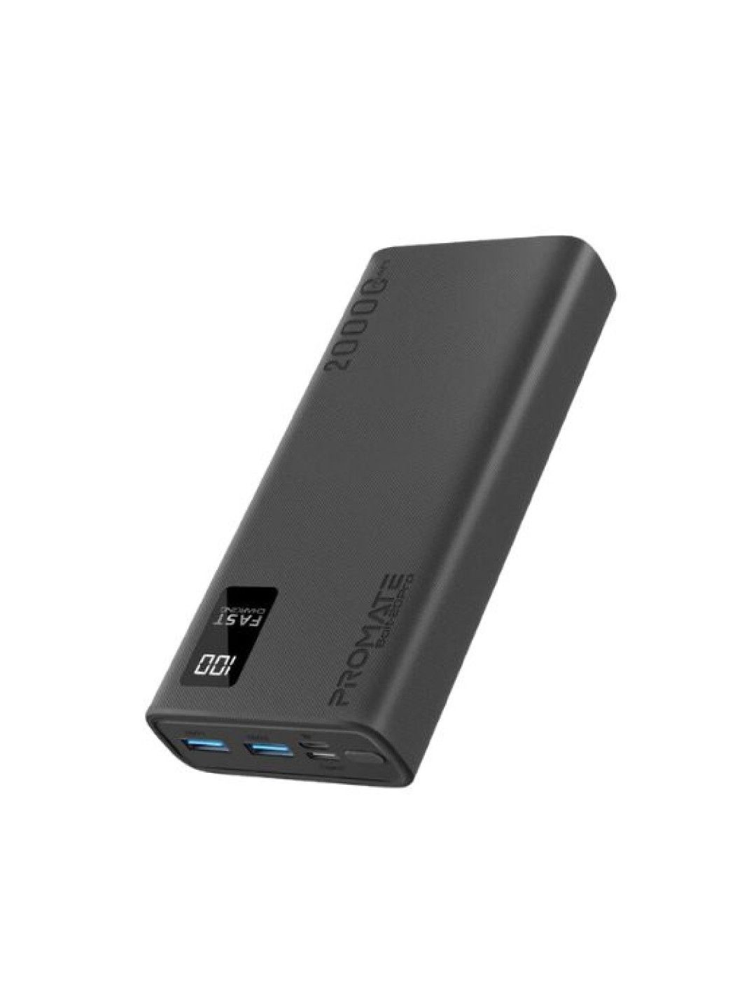 Promate Bolt-20Pro 20000mAh Compact Smart Charging Power Bank with Dual USB-A & USB-C