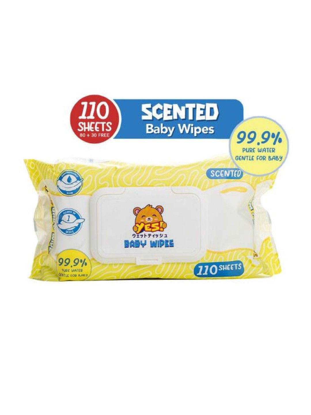 YES! Baby Wipes SCENTED (110s) (No Color- Image 1)