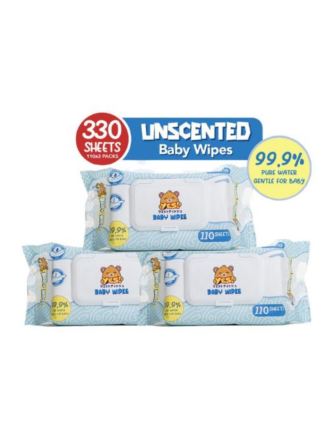YES! Baby Wipes SAVER (3 PACKS UNSCENTED) (No Color- Image 1)