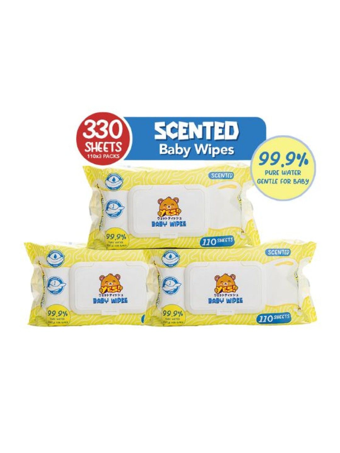 YES! Baby Wipes SAVER (3 PACKS SCENTED) (No Color- Image 1)