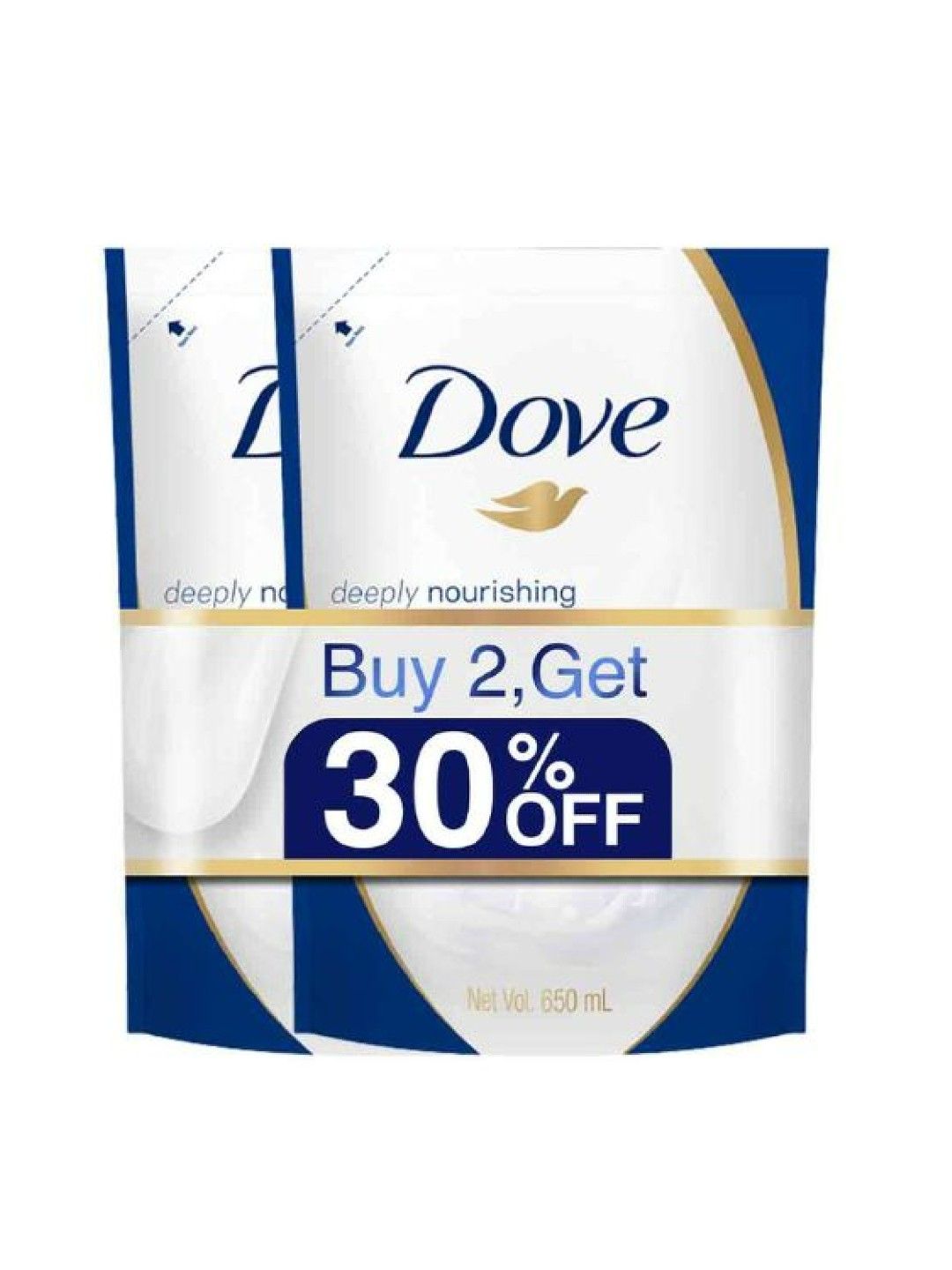 Dove Buy 2 Dove Body Wash Deeply Nourishing 650ml 30% off (No Color- Image 1)