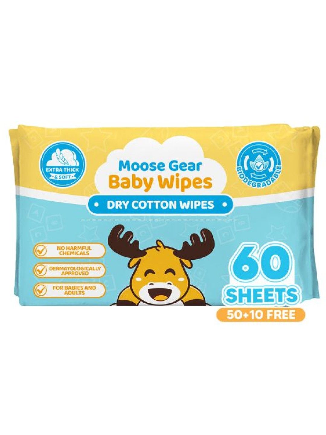 Moose Gear Baby Pure Dry Cotton Cleansing Wipes fo | edamama