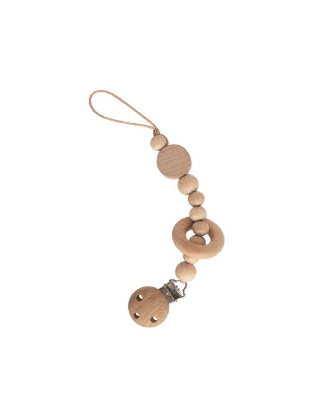 Mushie Silicone Pacifier Rattle Clip | Mila (Natural- Image 1)