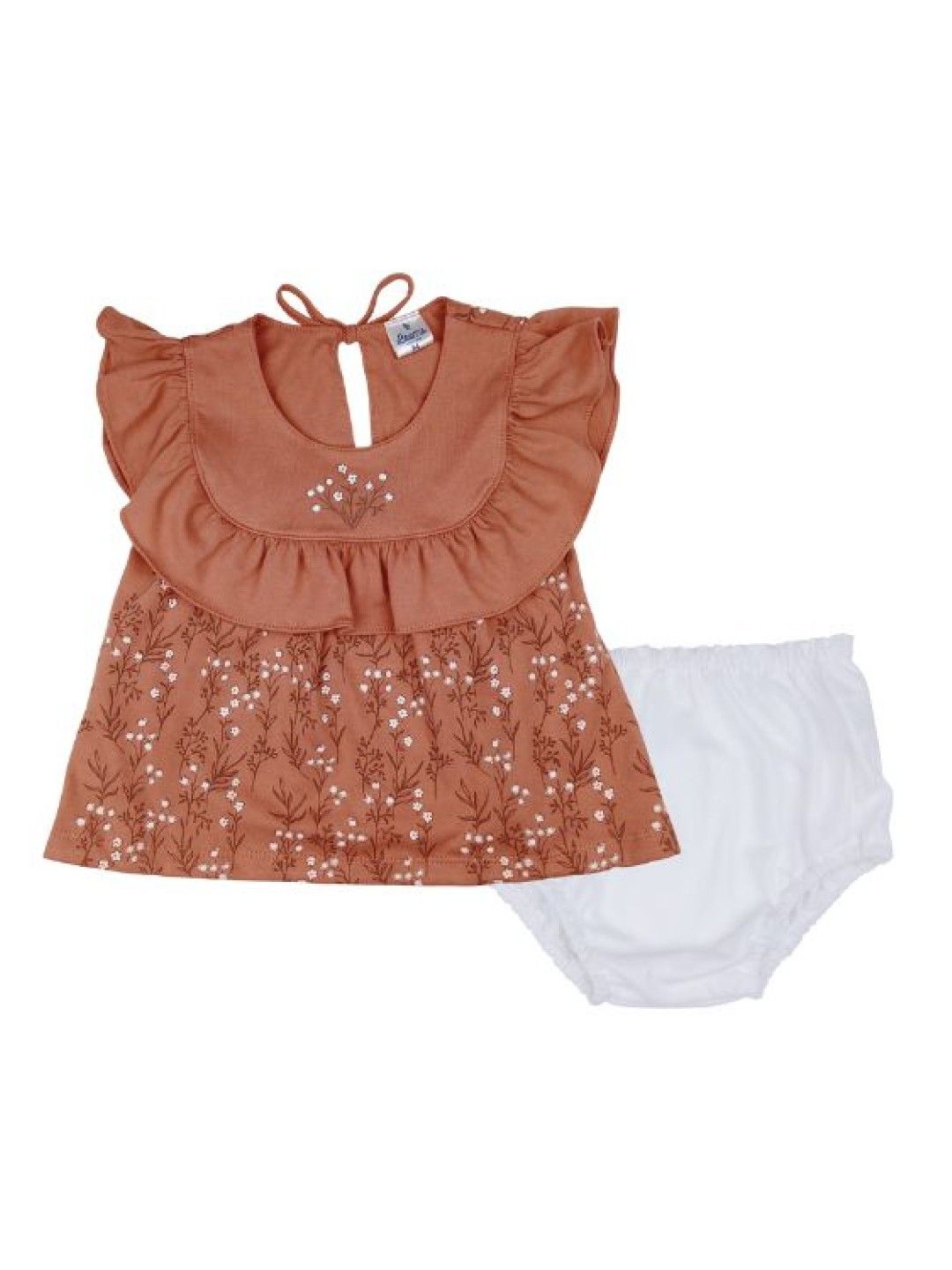 Looms Infant Girls Peach Short Dress with Panty Set - Paraluman Collection (No Color- Image 1)