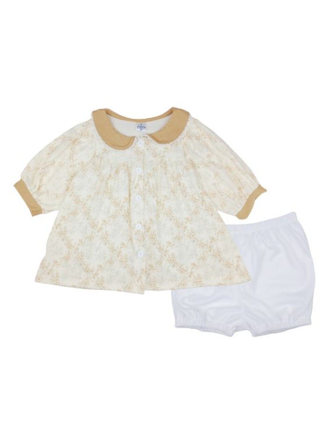 Looms Toddler Girls Round Collar Short Dress with Bloomer Shorts - Haraya Collection (No Color- Image 1)