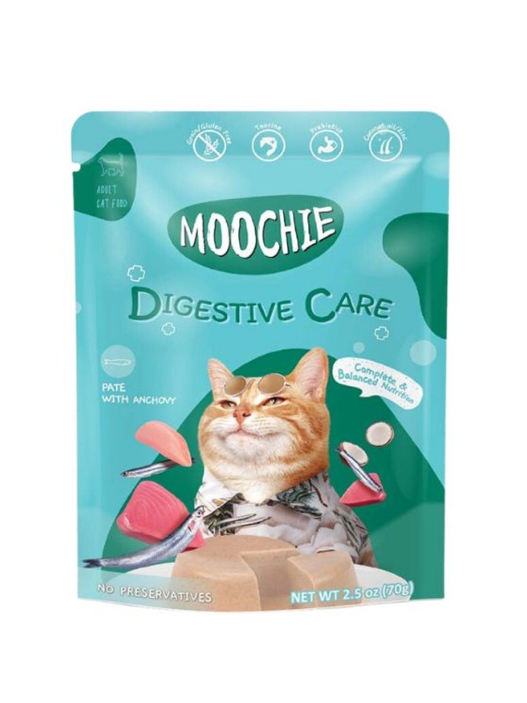Moochie Cat Food Pate with Anchovy Digestive Care (70g)