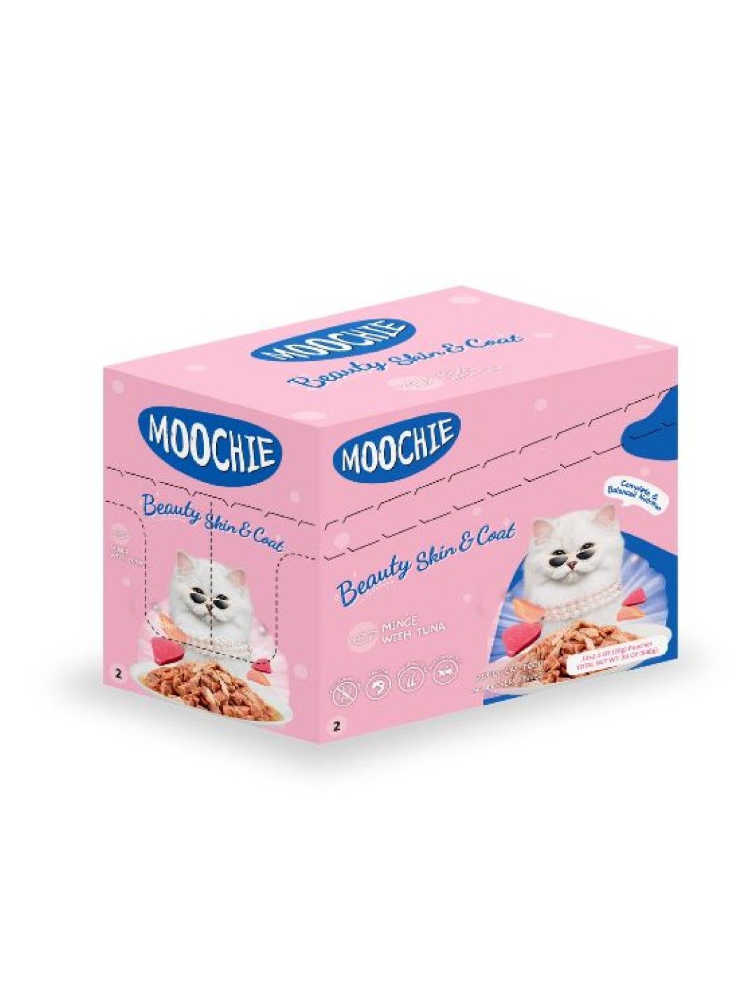 Moochie Cat Food Mince with Tuna Beauty Skin & Coat 70g (12pcs)