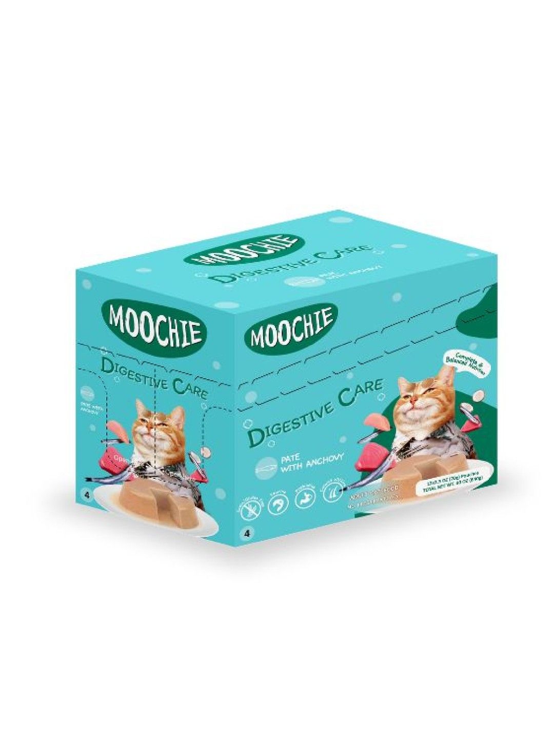 Moochie Cat Food Pate with Anchovy Digestive Care 70g (12pcs)