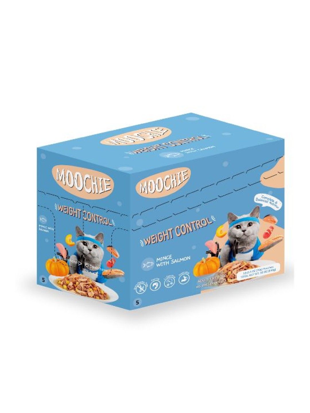 Moochie Cat Food Mince with Salmon Weight Control 70g (12pcs)