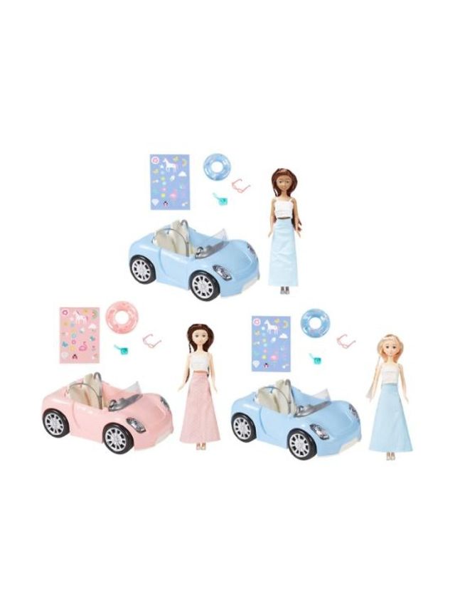 Doll & Beach Car Set