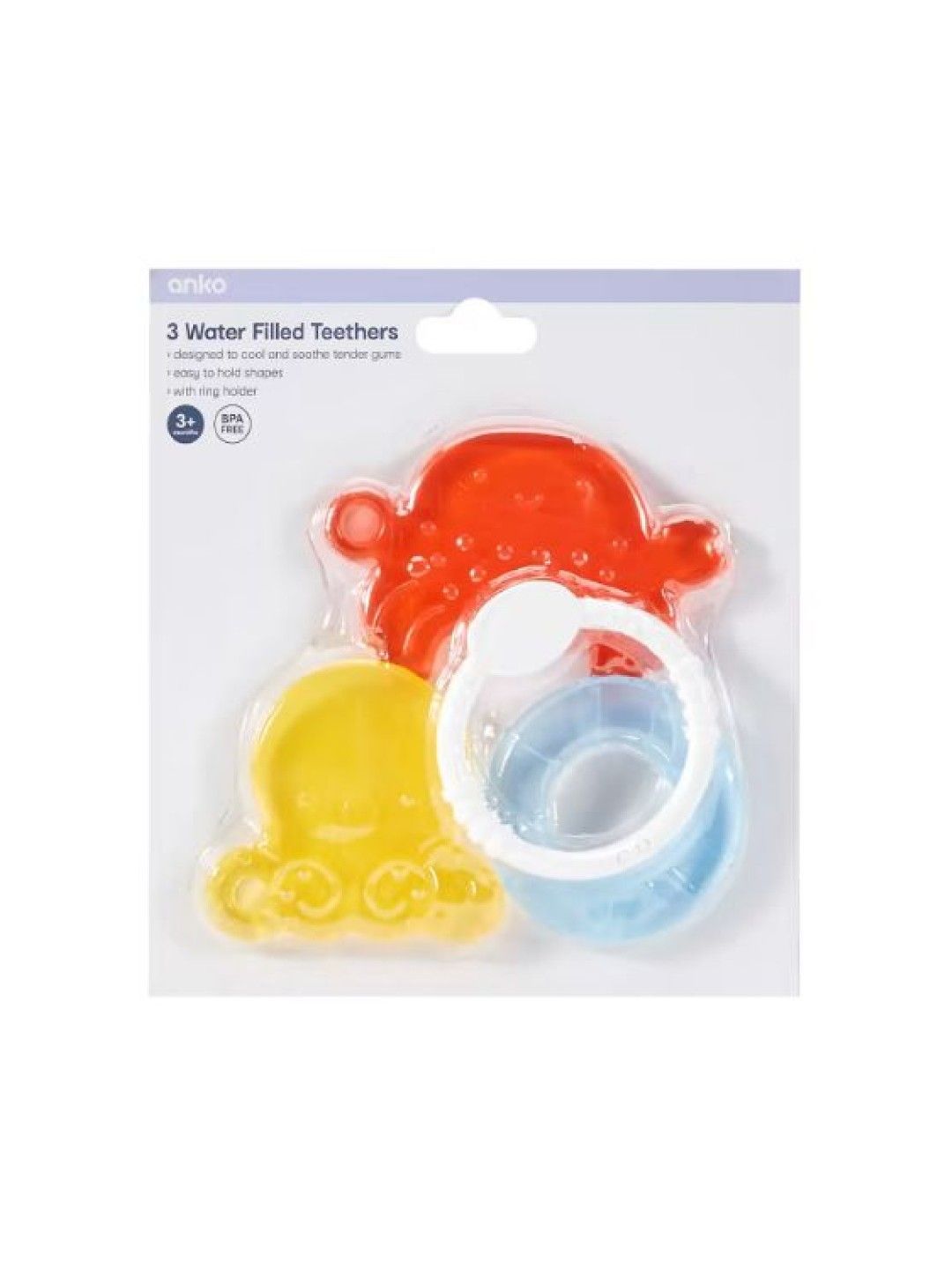 Anko Water Filled Teethers (3 packs) (Assorted- Image 4)