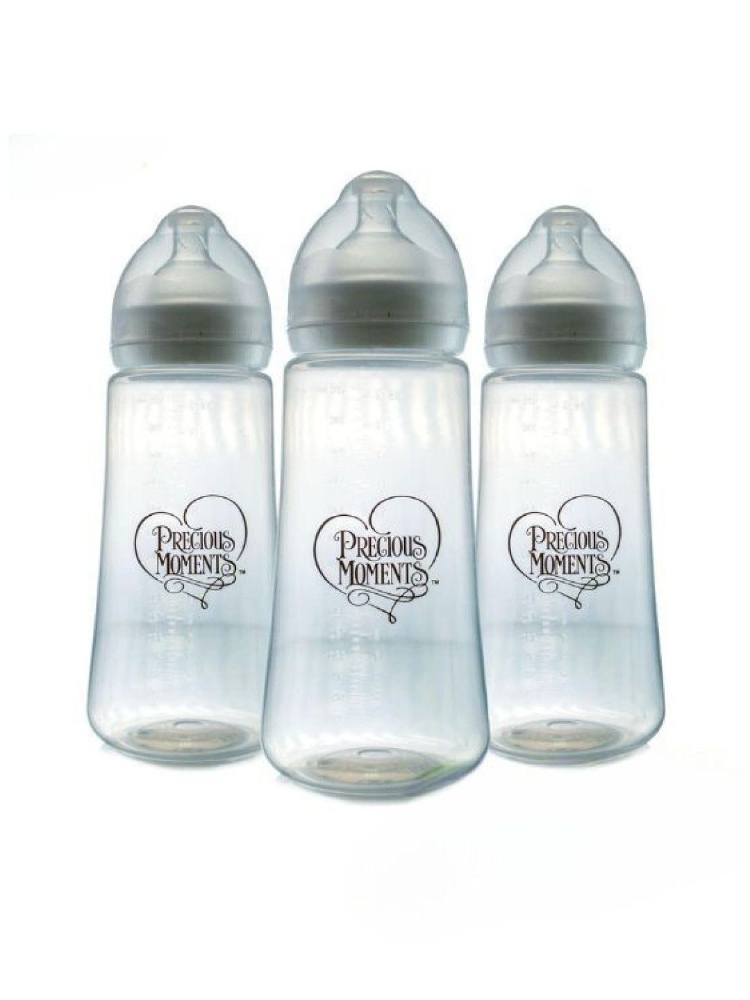 Precious Moments Wide Neck Clear White Feeding Bottle Set of 3 (14oz) (No Color- Image 1)