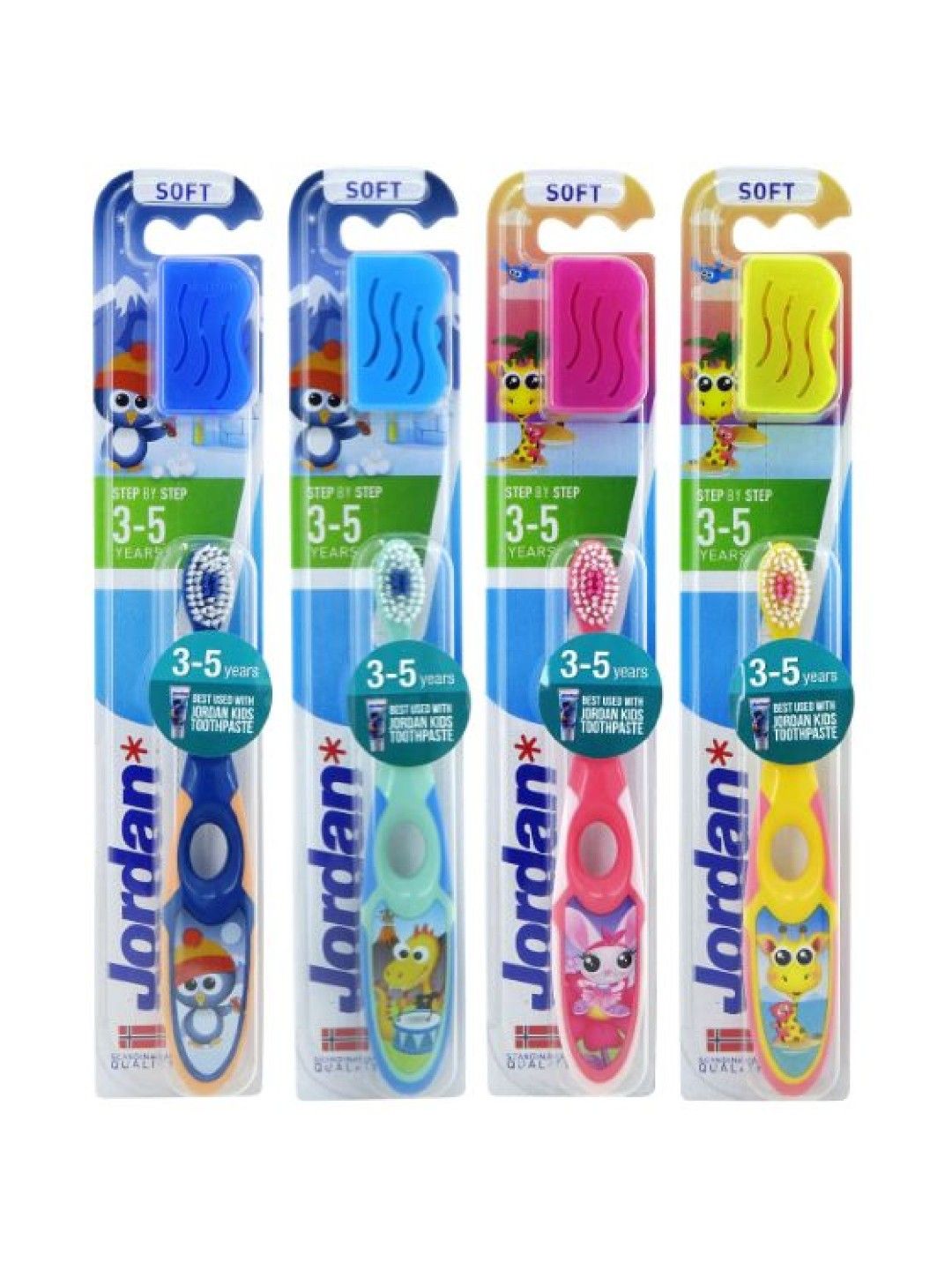 Jordan Step 2 Kids Toothbrush with cap (for 3-5 yo) 1pc - Assorted