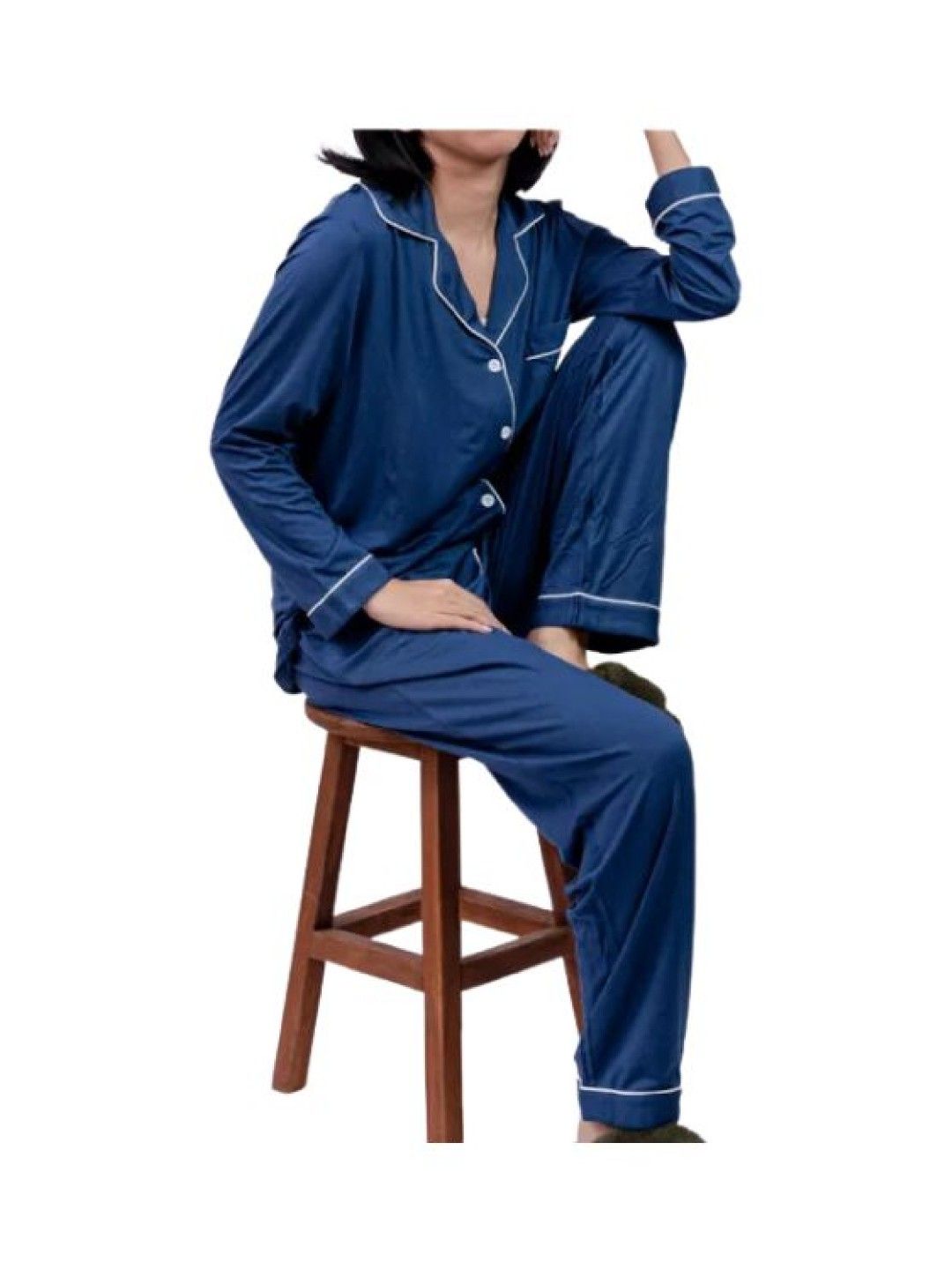 Kalma Bamboo Sleepwear Pajama Set for Women | Lana Collection (Royal Blue- Image 3)