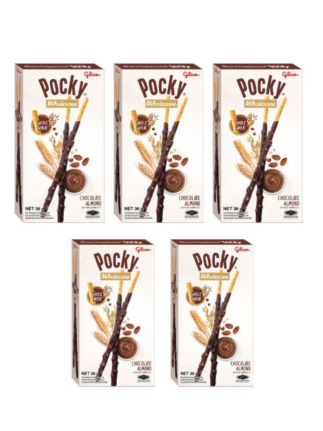 Pocky Wholesome Chocolate Almonds Biscuit Sticks (Bundle of 5) (No Color- Image 1)