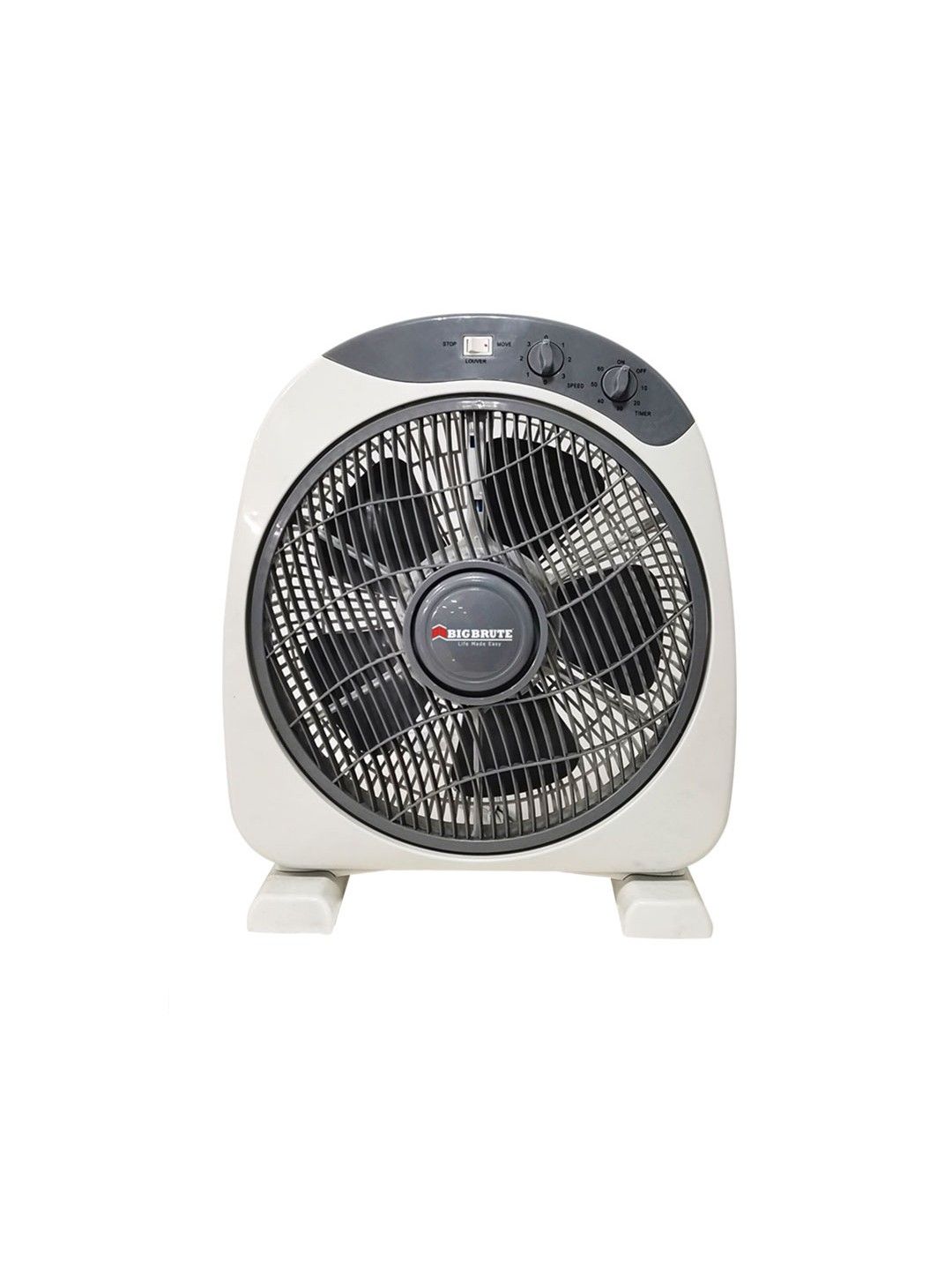 Big Brute Box Fan 12 Inch With Timer (White Grey- Image 1)