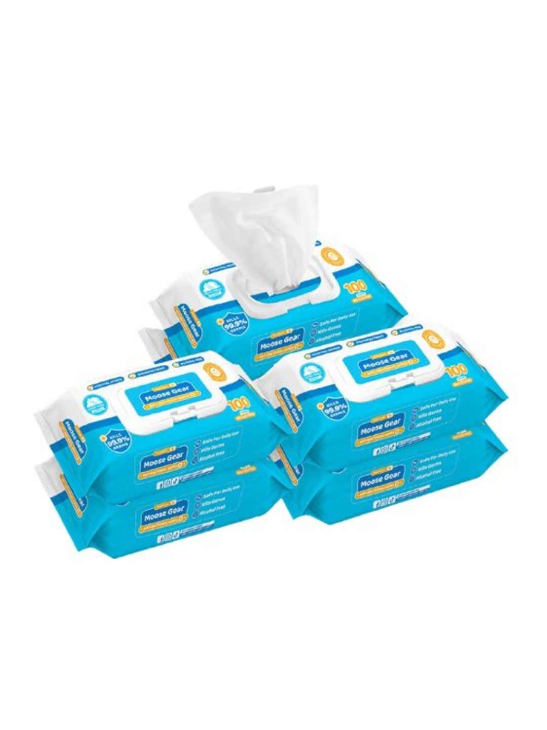 Moose Gear Baby Baby Wipes - Antibacterial 100s x 6 Pack (No Color- Image 1)