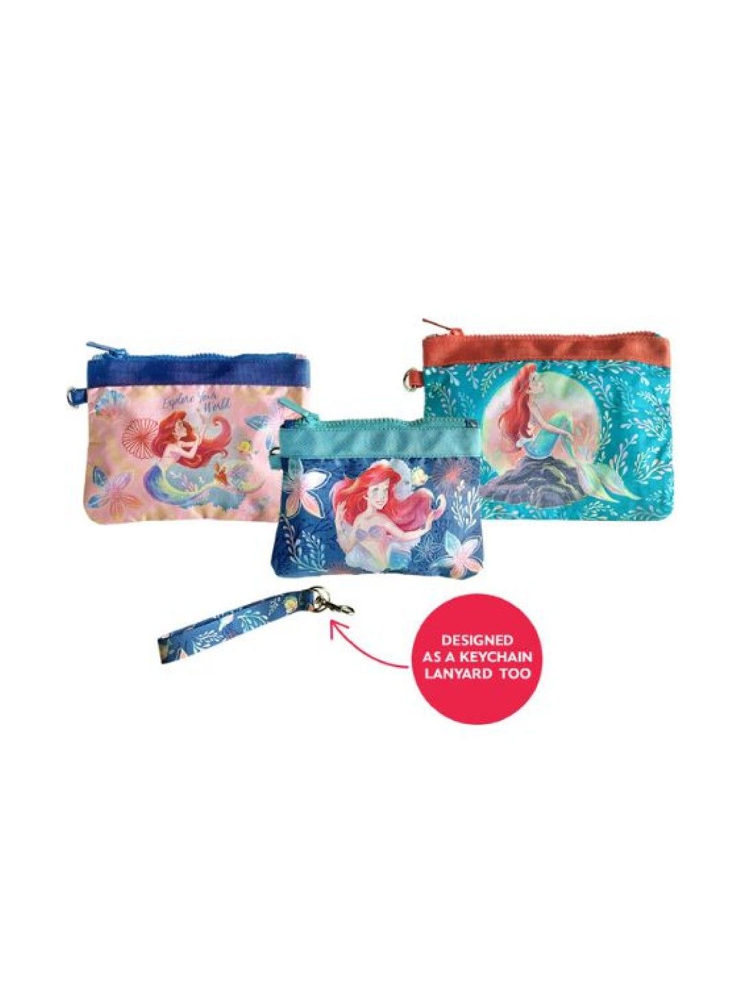 Zippies Lab Disney Little Mermaid Ariel Pearlescent Wristlet with Detachable Strap (3pcs) (No Color- Image 1)