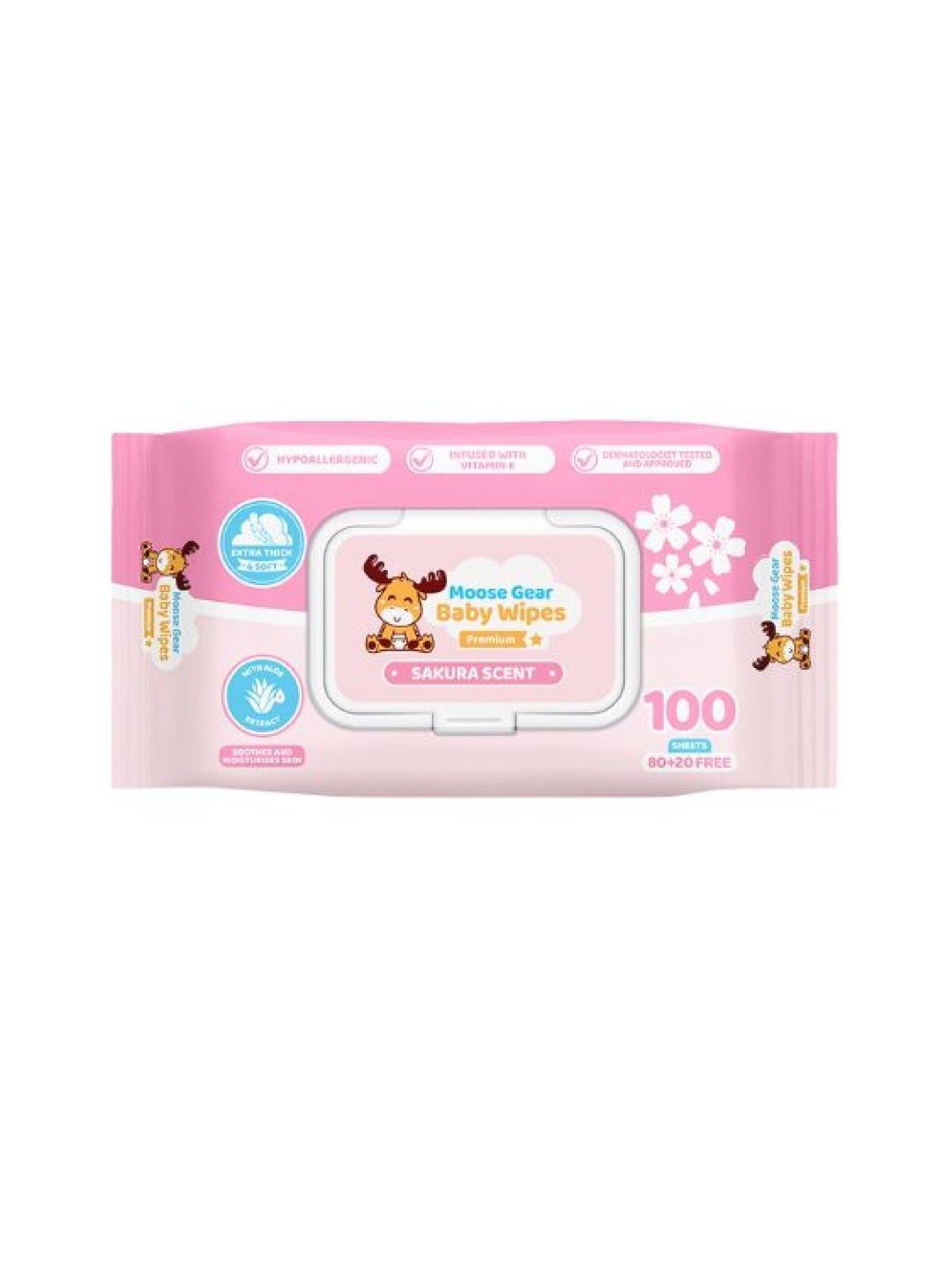 Moose Gear Baby Baby  Wipes - Sakura Scent 100s (1 Pack) (No Color- Image 1)