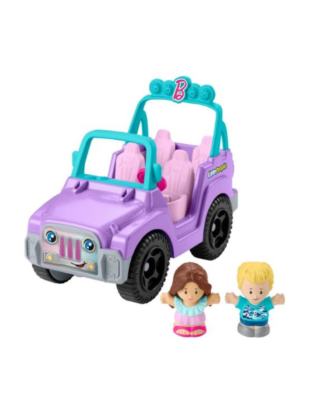 Fisher Price Little People Barbie Beach Cruiser Toy Car With Music & 2 Figures For Toddlers (Multicolor- Image 1)