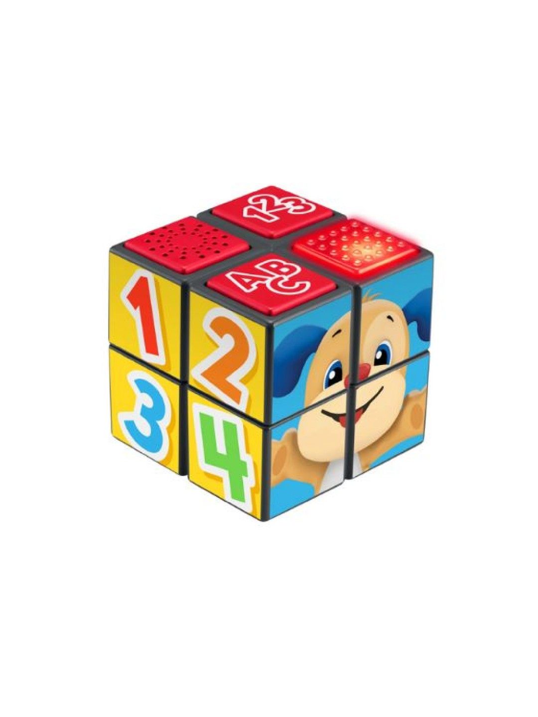 Fisher Price Laugh & Learn Puppy’s Activity Cube, Baby Learning Toy (Multicolor- Image 1)