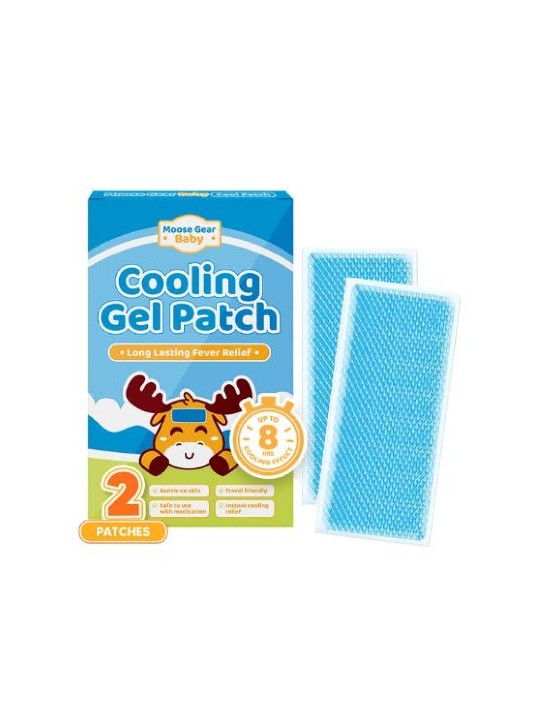 Moose Gear Baby Cooling Gel Fever Patch for Babies & Kids (2 Patches) (No Color- Image 1)