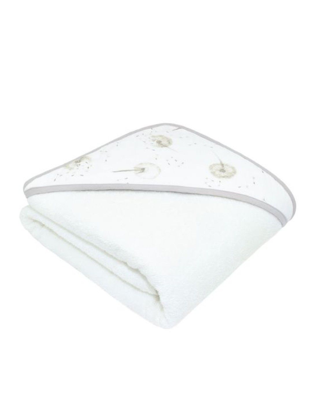 Living Textiles Organic Muslin Hooded Towel - Dandelion/Grey (No Color- Image 1)