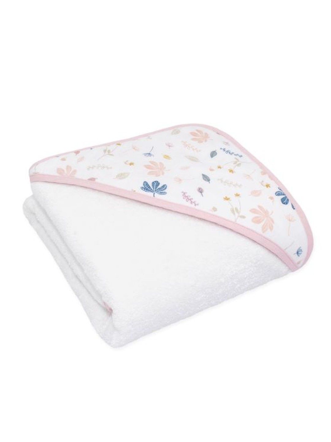 Living Textiles Organic Muslin Hooded Towel - Botanical/Blush (No Color- Image 1)