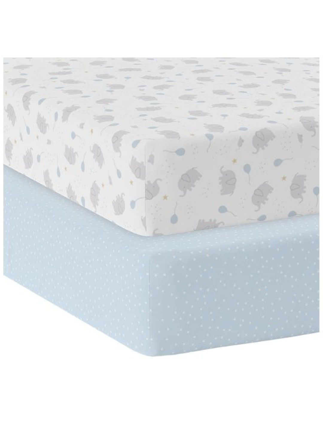 Living Textiles Jersey Cot 2-Pack Fitted Sheets - Mason Blue Dot (No Color- Image 2)