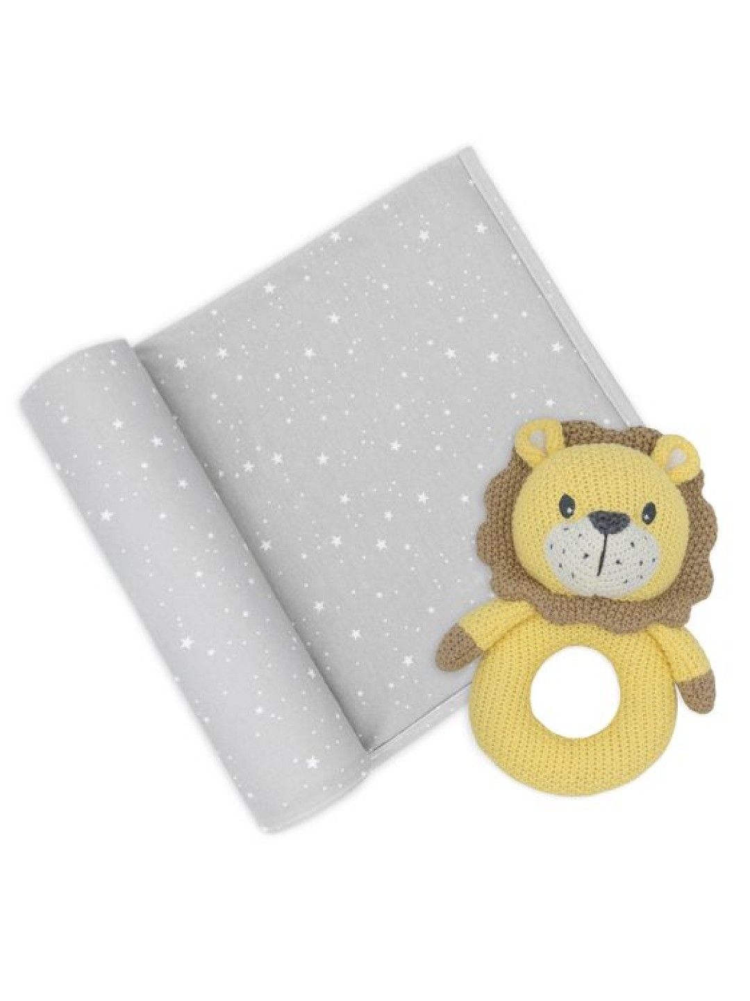 Living Textiles Jersey Swaddle & Rattle Gift Set - Stars/Lion
