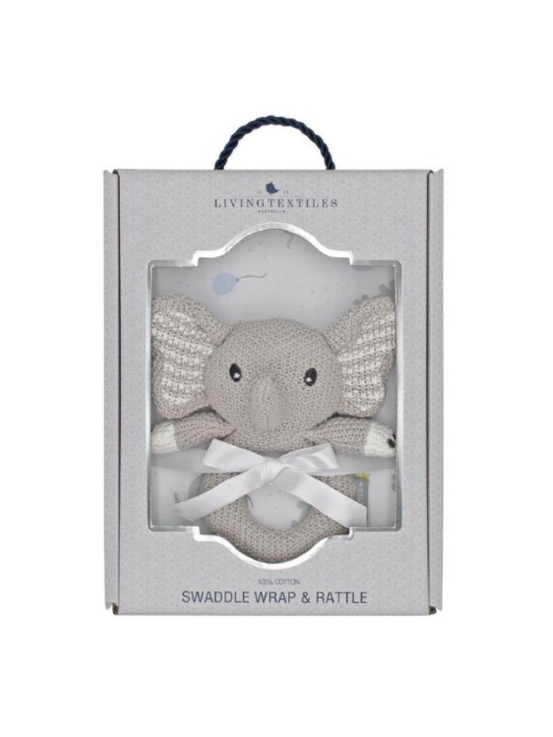 Living Textiles Jersey Swaddle & Rattle Gift Set - Mason/Elephant (No Color- Image 1)