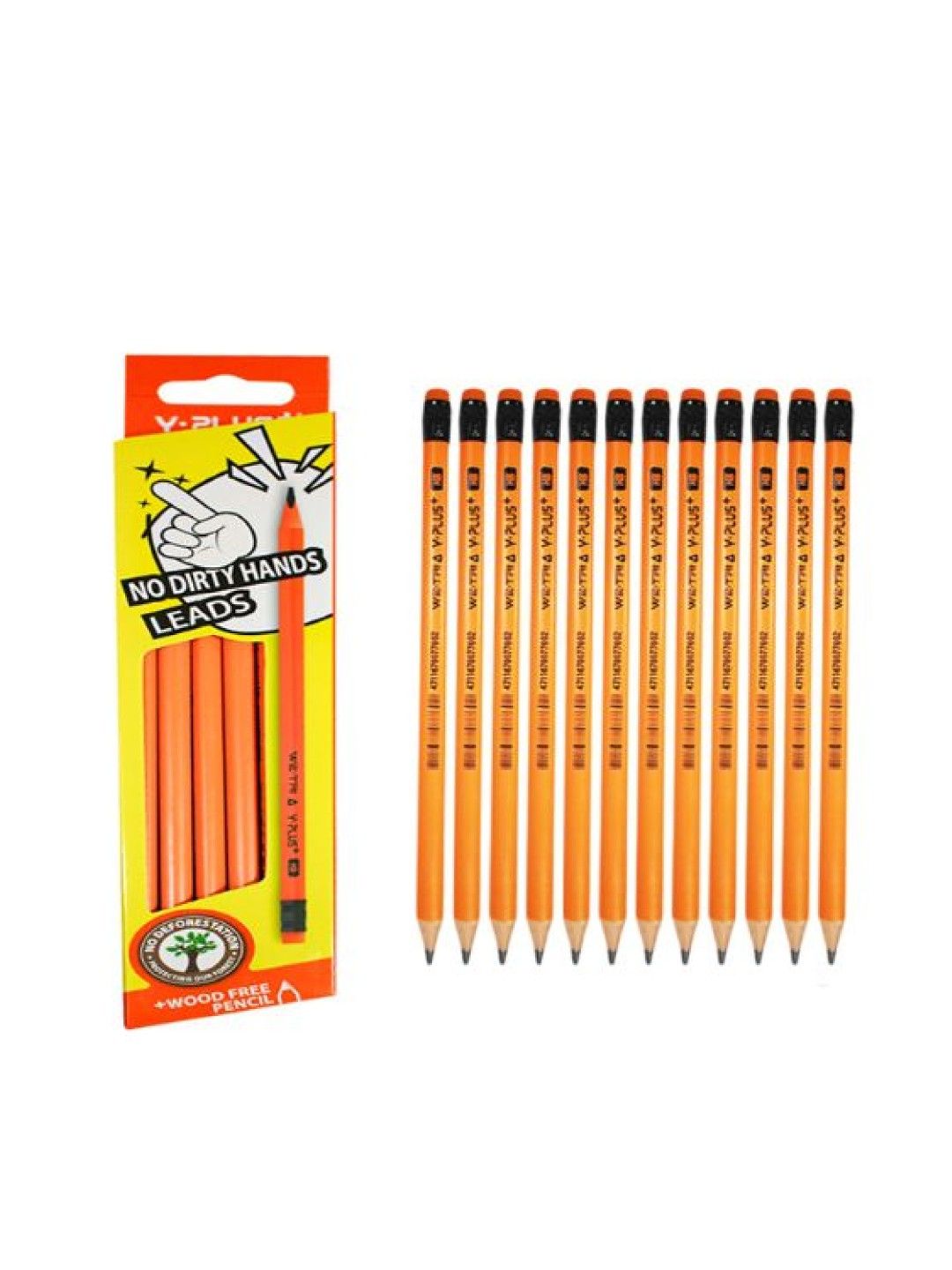 Y-PLUS+ WE-TRI Wood Pencil with Eraser (12pcs)