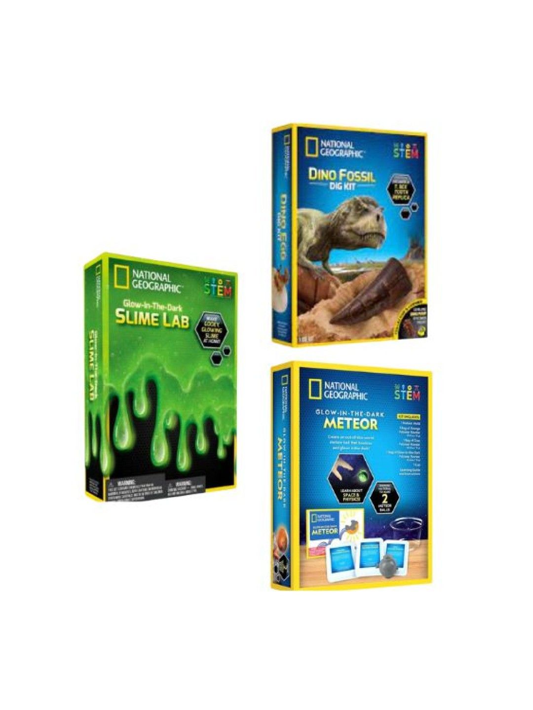 National Geographic Science Kit - Slime Science + Dino Dig Kit + Meteor Bundle