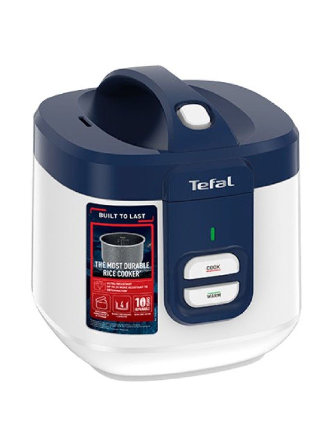 Tefal Everforce Rice Cooker (11 Cups / 2 L) - White/Dark Blue (No Color- Image 1)