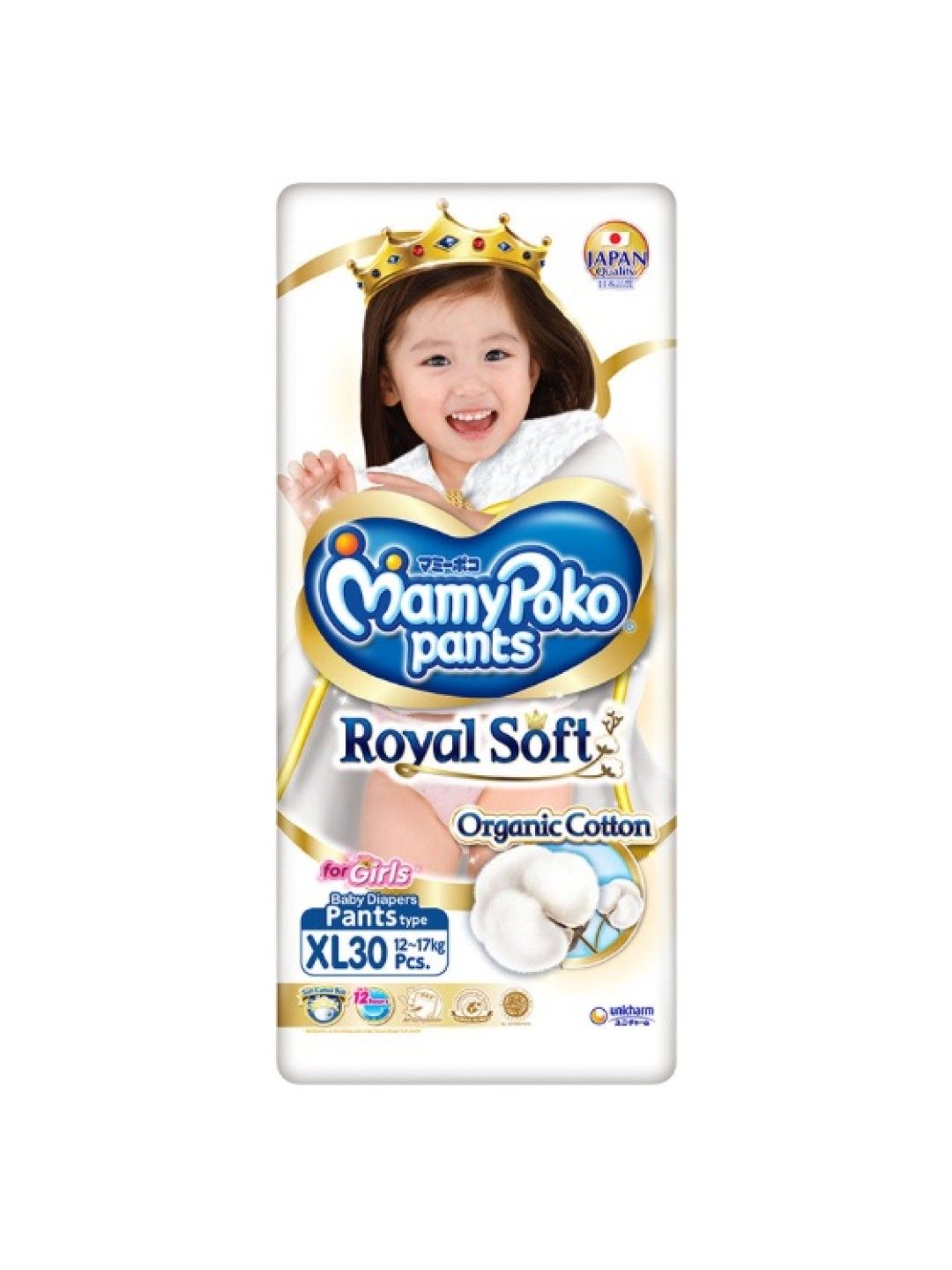 MamyPoko Royal Soft Organic Diaper Pants Girl XL (30s)