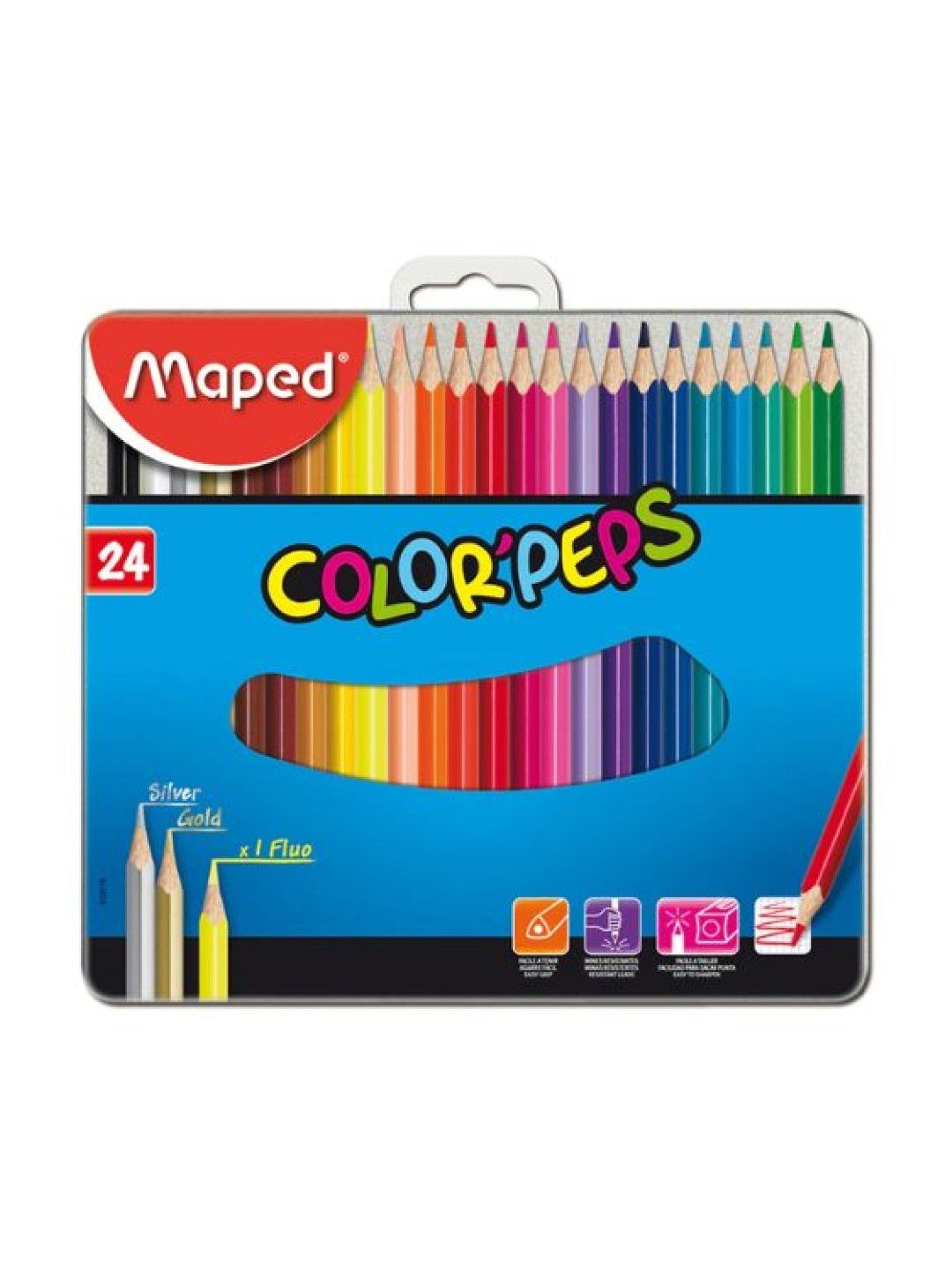 Maped ColorPeps Color Pencils in Metal Box (24 Colors) (No Color- Image 1)