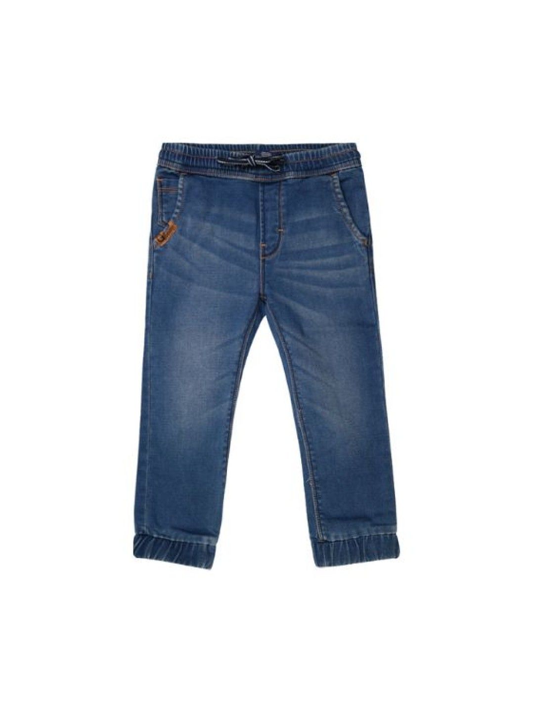Grizzly Boys Denim Jogger Pants Garterized Waistband (Blue- Image 1)