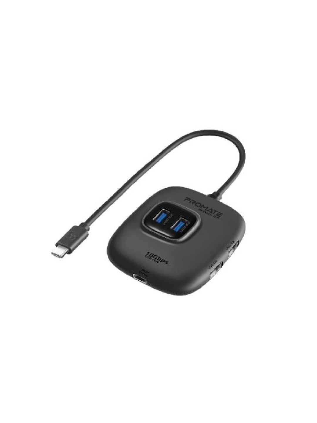 Promate SNAPHUB-4 10Gbps Ultra-Fast USB 3.2 Hub (Black- Image 1)