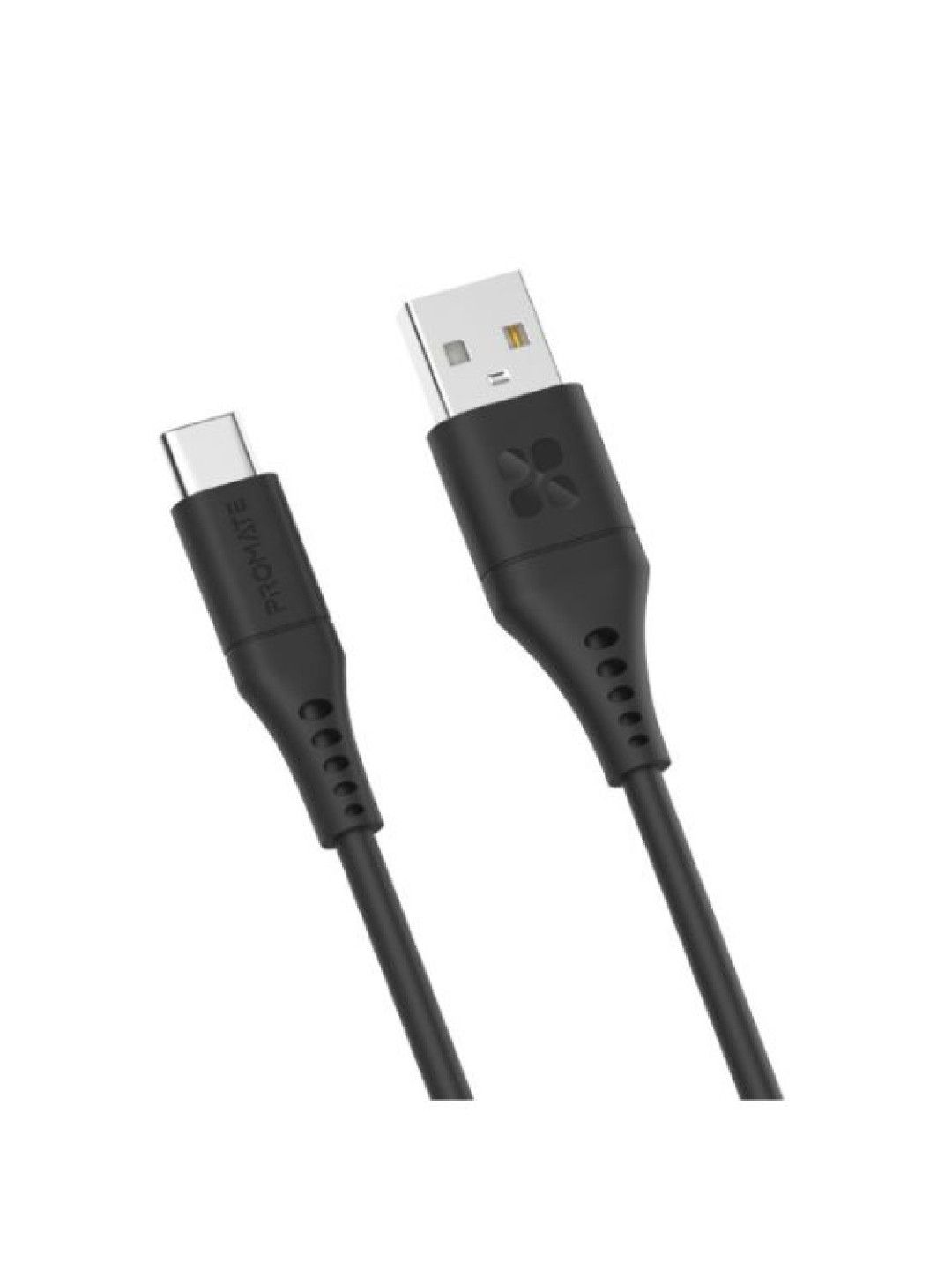 Promate POWERLINK Ultra-Fast USB-A to USB-C Soft Silicone cable (Black- Image 1)