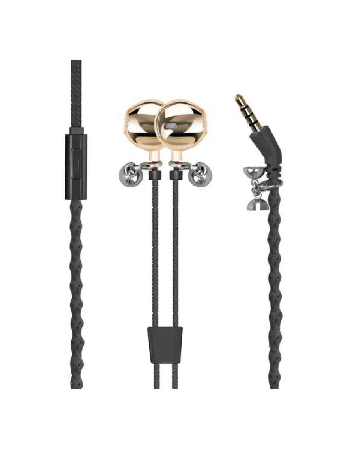 Promate RETRO-2 Wearable Bracelet Style with Pandora Beads Stereo Earphones (Black- Image 1)