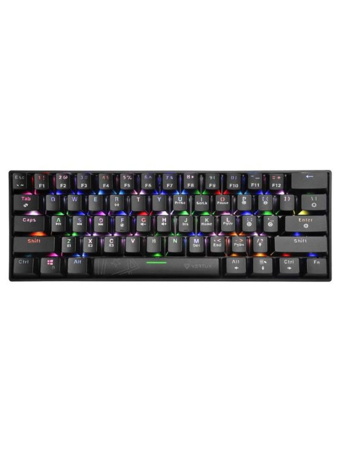 Vertux VERTUPRO Ultimate Performance Mini Wireless Gaming Keyboard (Black- Image 1)