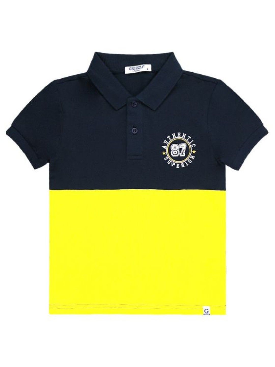 Grizzly Boys Short Sleeve Polo Shirt with Graphic Embroidery