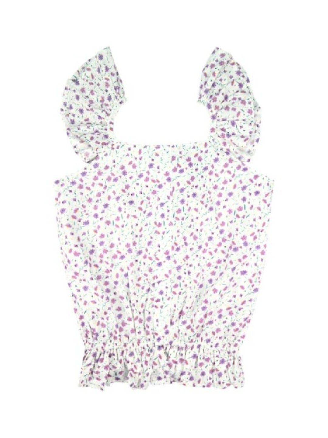 Grizzly Girls Ruffle Woven Blouse (Purple- Image 1)