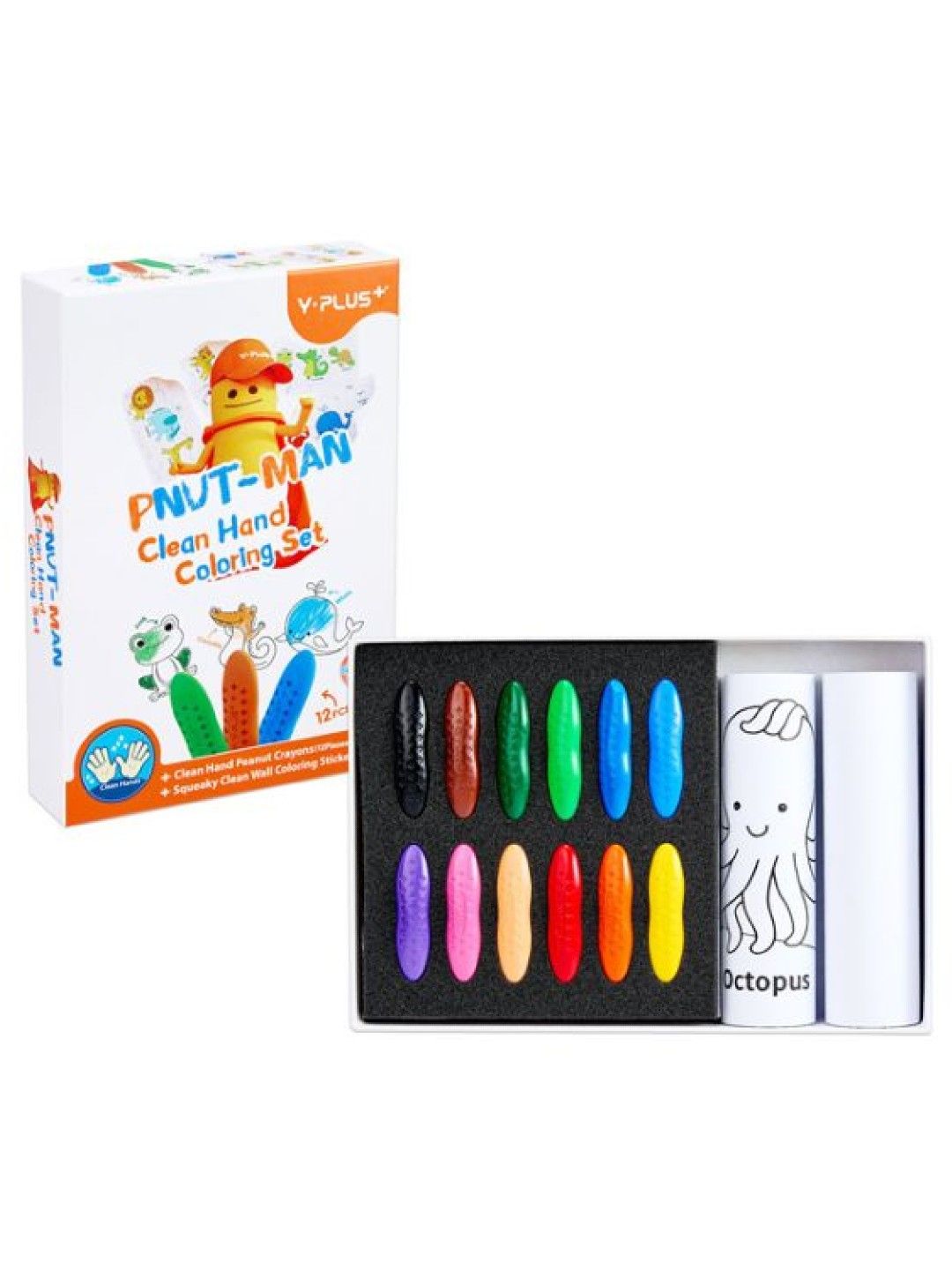 Y-PLUS+ Pnut -Man Clean Hand Coloring Set (12 Colors)