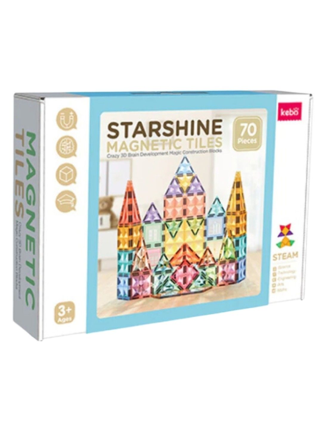 Kebo Starshine Magnetic Tiles (70pcs) (No Color- Image 1)