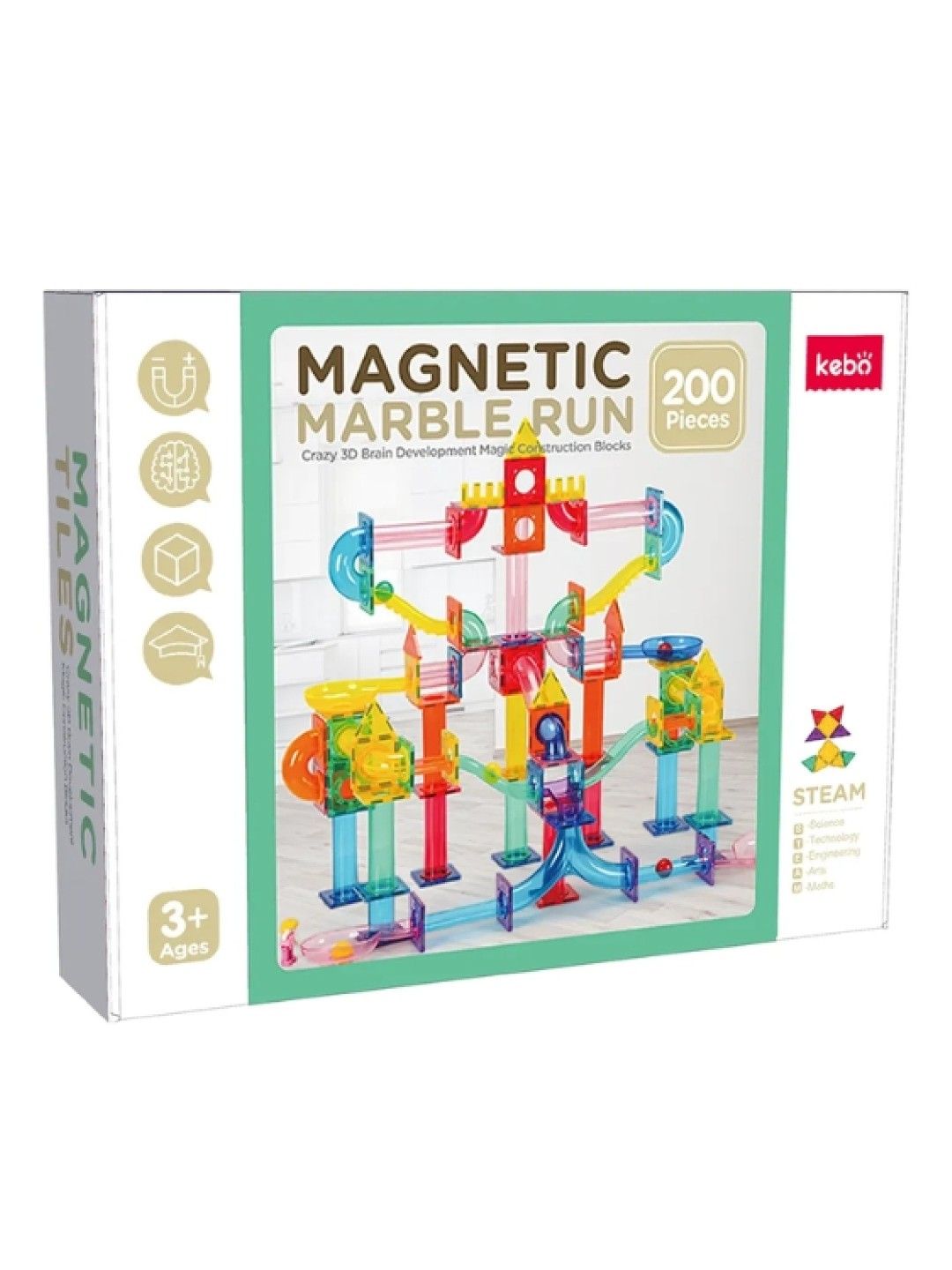 Kebo Magnetic Marble Run (200pcs) (No Color- Image 1)