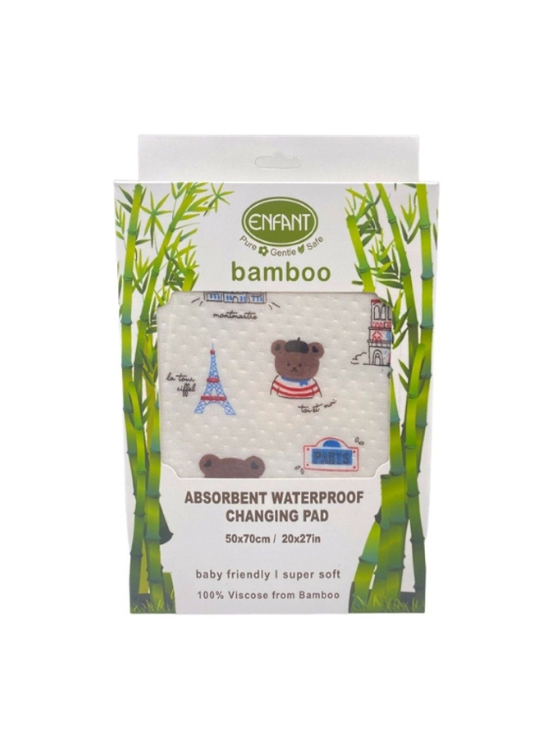 Enfant Bamboo Absorbent Waterproof Changing Pad (50x70cm) (Bear- Image 3)