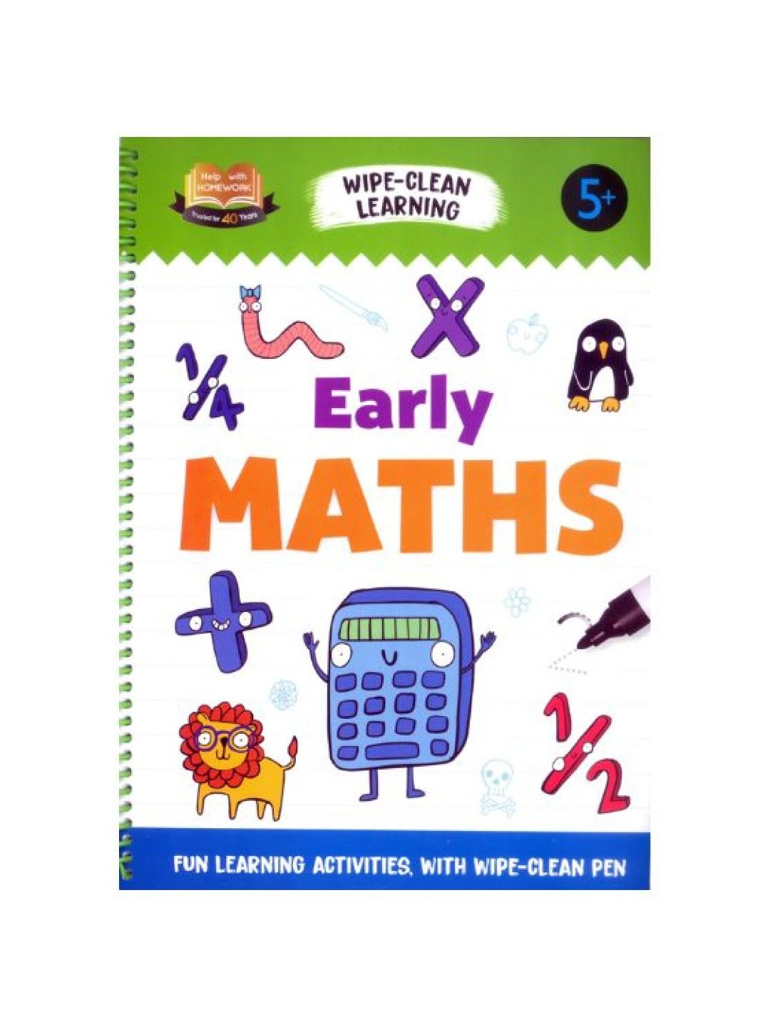 Learning is Fun Wipe-Clean Learning 5+ Early Maths (No Color- Image 1)