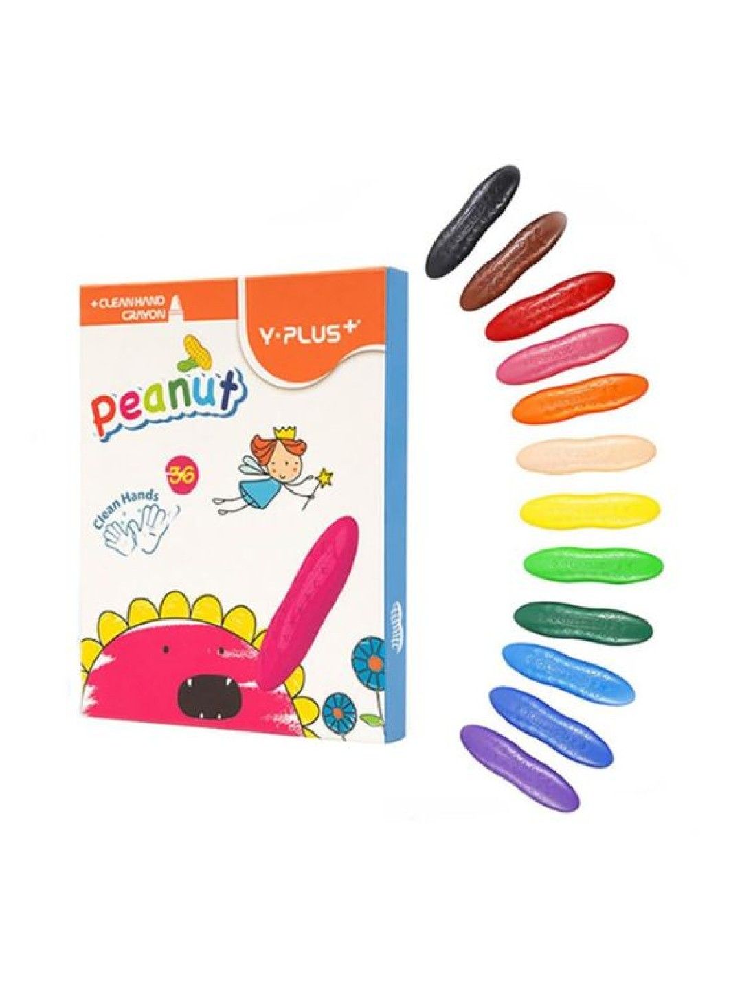 Y-PLUS+ Peanut Clean Hand Crayons (36 colors) (No Color- Image 1)