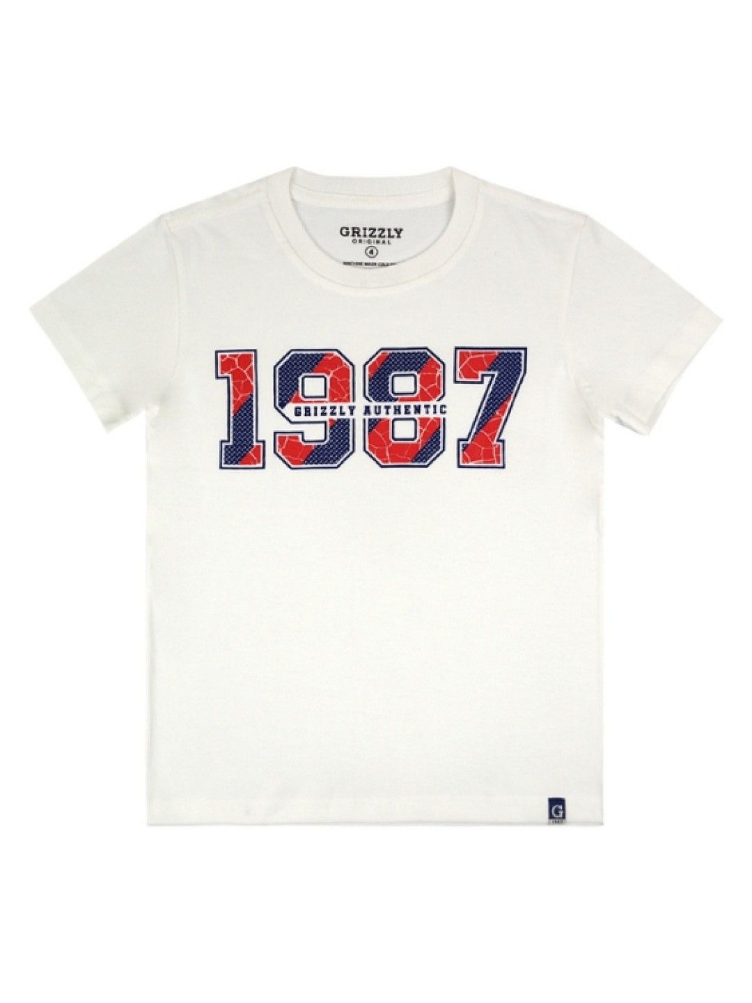 Grizzly Boys Short Sleeve Round Neck with Special Print (White- Image 1)